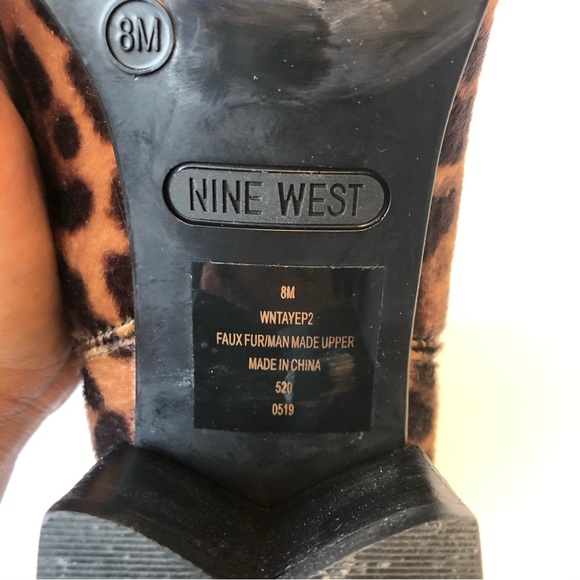 Nine West Leopard Print Chelsea Boots Natural Multi Pony Hair Size 8 - Picture 15 of 16